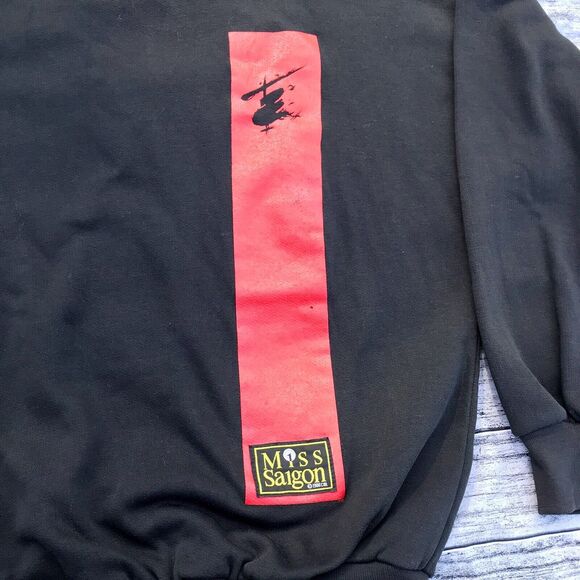 Miss Saigon Vtg 1988 Crewneck Sweatshirt Musical Xl L Broadway 80s Grunge Goth - Picture 3 of 5